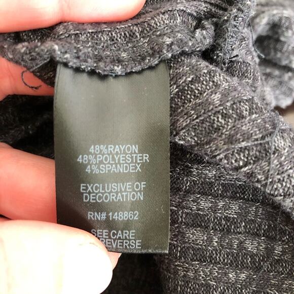 Torrid charcoal gray ribbed knit ¼ zip pullover sweater top size 1 or 1X - Picture 8 of 13
